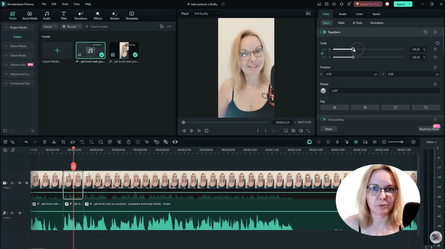 Workshop Jak stříhat videa ve Wondershare Filmora - Jitka Pekárková Klub Úspěšná Online